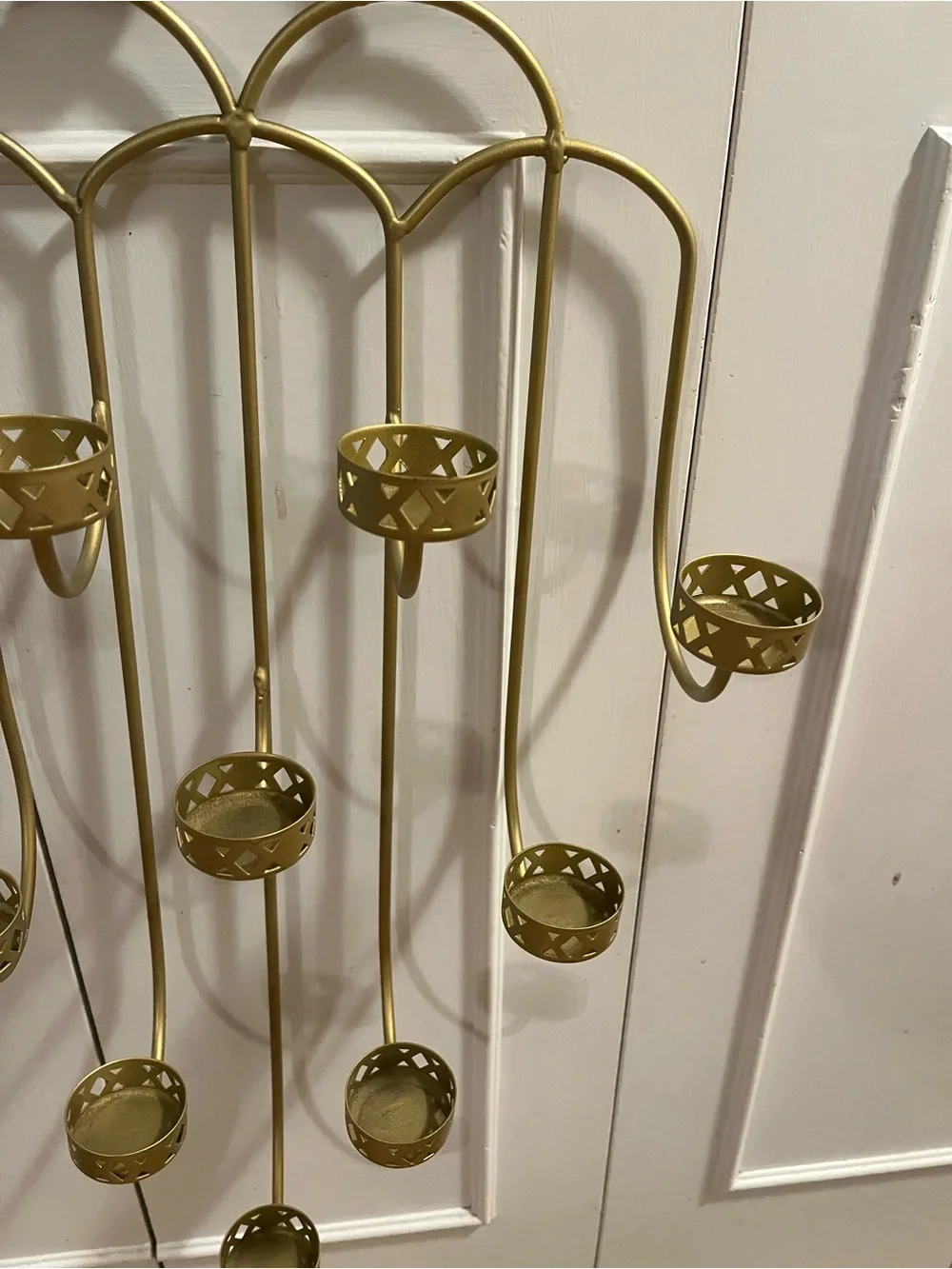 Gold Metal Wall-Mounted Multi-Tea Light Holder